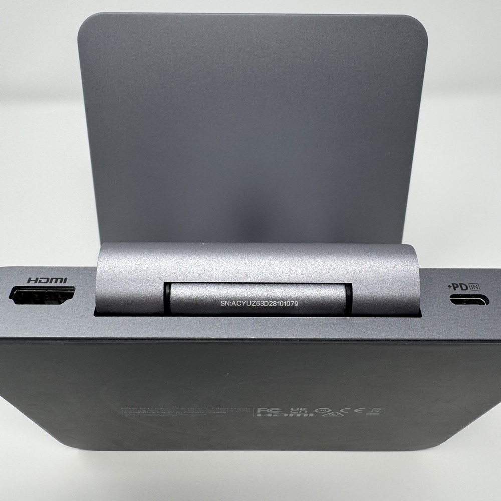 Anker 551 USB-C Hub 8-in-1 Tablet Stand HDMI SD USB 5Gbps Charger Dock Gray - Picture 7 of 13